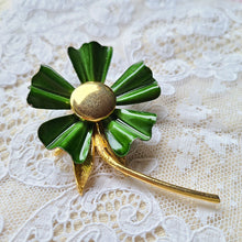 画像をギャラリービューアに読み込む, グリーンのお花ブローチ