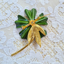 画像をギャラリービューアに読み込む, グリーンのお花ブローチ