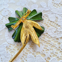 画像をギャラリービューアに読み込む, グリーンのお花ブローチ