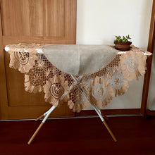 画像をギャラリービューアに読み込む, リネンとクロシェの円形テーブルクロス