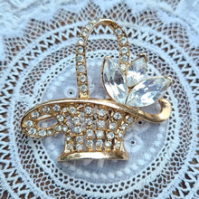 画像をギャラリービューアに読み込む, ラインストーン花籠ブローチ