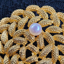 画像をギャラリービューアに読み込む, パール金色ブローチ