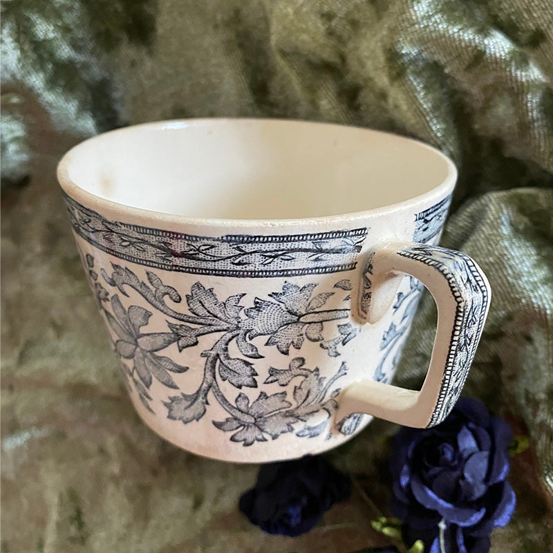 ボタニカル転写柄カップ 1900年前後 テールドフェール フランス