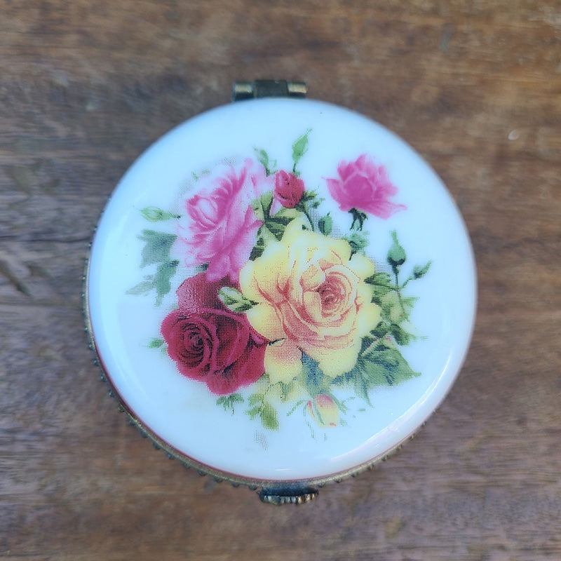 トリンケットボックス 薔薇 FINE PORCELAIN 陶器 フランス