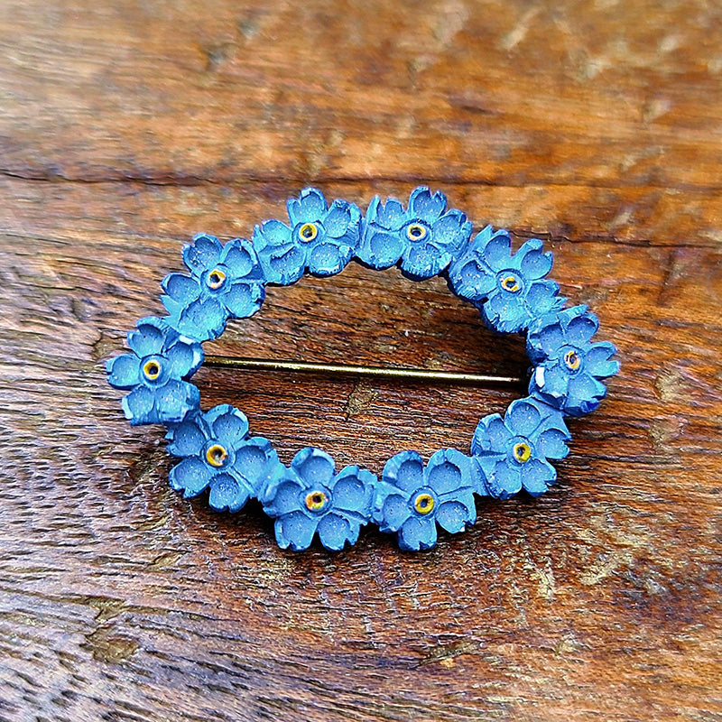 忘れな草ブローチ お花 ブルー イギリス | アンティーク・ヴィンテージ