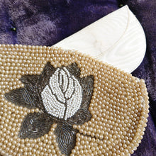 画像をギャラリービューアに読み込む, 薔薇模様エクリュビーズバッグ