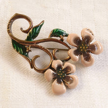 画像をギャラリービューアに読み込む, ピンクエナメル花ブローチ