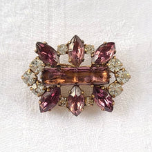 画像をギャラリービューアに読み込む, モーブ色ラインストーンブローチ