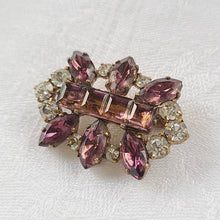 画像をギャラリービューアに読み込む, モーブ色ラインストーンブローチ