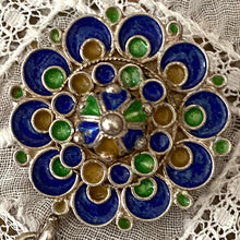 画像をギャラリービューアに読み込む, 青×緑のエナメルブローチ