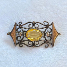 画像をギャラリービューアに読み込む, シルバー&ゴールドシトリンブローチ【送料無料】