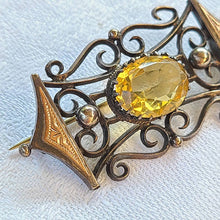 画像をギャラリービューアに読み込む, シルバー&ゴールドシトリンブローチ【送料無料】