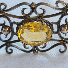 画像をギャラリービューアに読み込む, シルバー&ゴールドシトリンブローチ【送料無料】