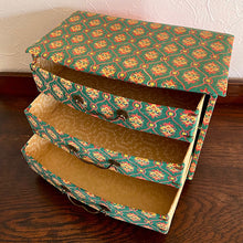 画像をギャラリービューアに読み込む, グリーン系3段小引き出し【送料無料】