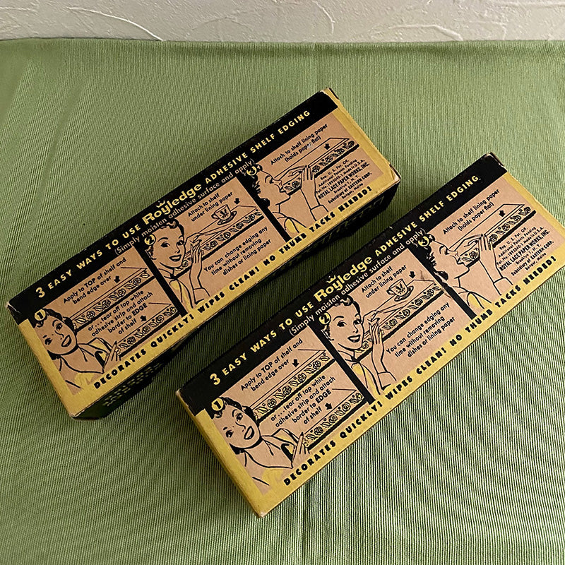 ピンク系の棚縁飾り 2個セット 紙製 40年代 アメリカ アウトレット