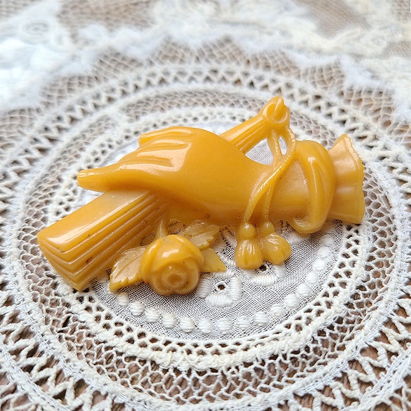 セルロイド ハンドモチーフ ブローチ 20's 30's イギリス