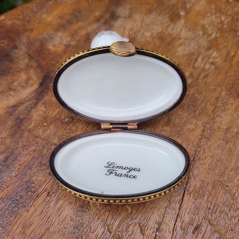 Limogesリモージュ　ピルケースのセット　フランス　アンティーク　陶器 リモージュ キャット ピルケース Limoges 猫 陶器 フランス