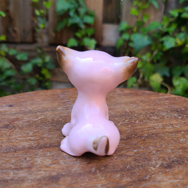 ピンクキャットフィギュリン 猫 陶器 置物 | アンティーク ピンクキャットフィギュリン 猫 陶器 置物 | アンティーク