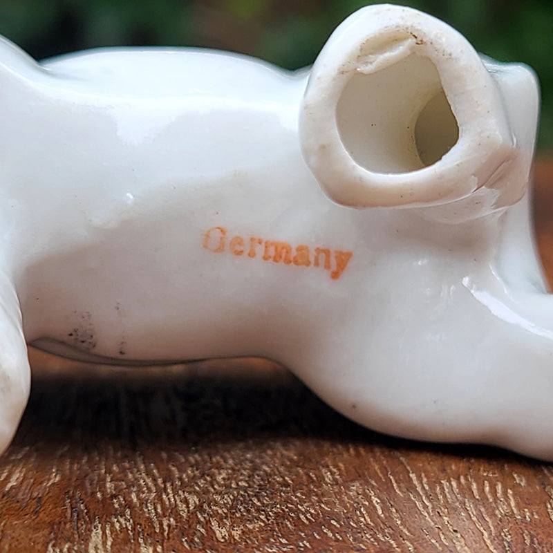 白黒ブチ犬置物 ジャックラッセルテリア 陶器 フィギュリン ドイツ