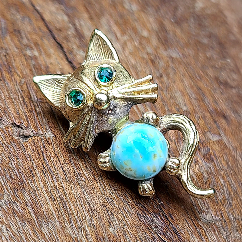 おしゃれキャット デイジー ブローチ バッジ レトロ おしゃれキャット