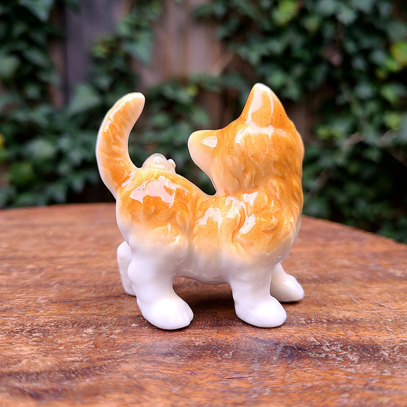 【希少＊限定品】ティファニー キャット キャンドル 猫 置物 ヴィンテージ キャットフィギュリン ネズミ付 猫 陶器 置物 | アンティーク