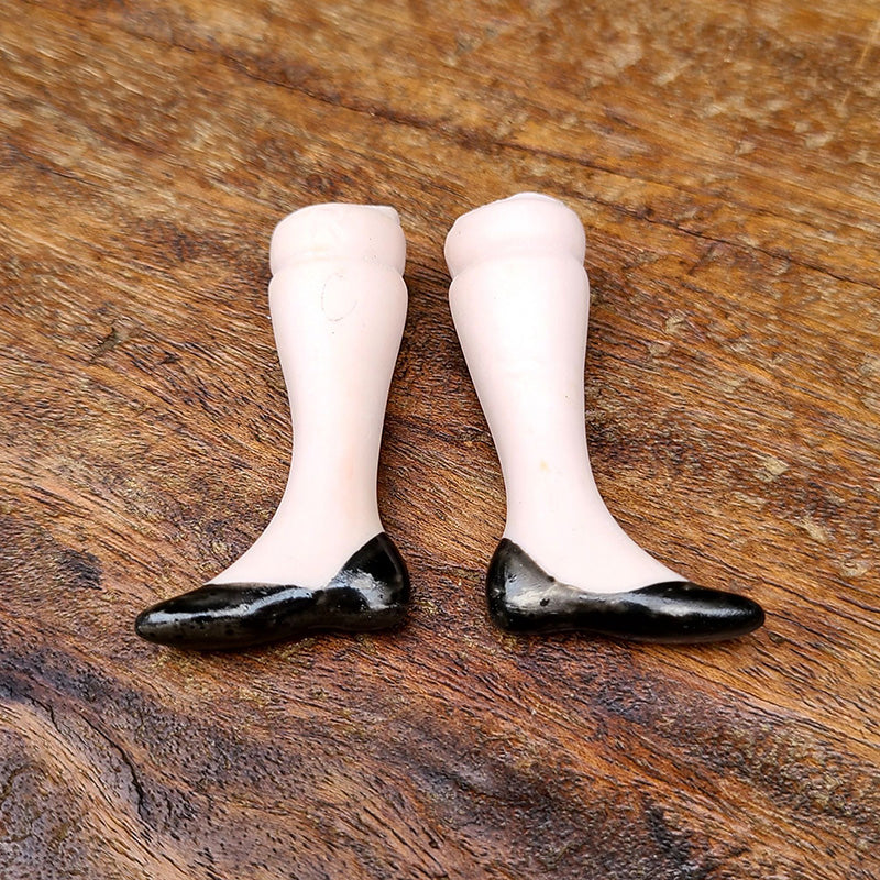 ビスクドール足セット(ペタンコ靴黒)