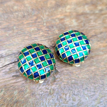画像をギャラリービューアに読み込む, 緑×青エナメルイヤリング
