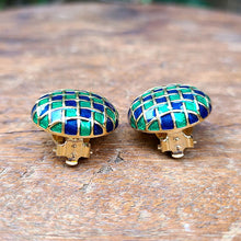 画像をギャラリービューアに読み込む, 緑×青エナメルイヤリング
