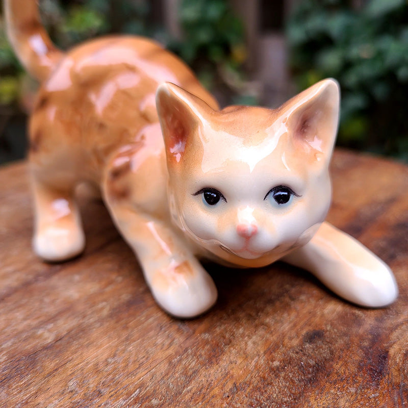 茶トラ 猫フィギュリン 陶器 置物 | アンティーク・ヴィンテージ雑貨の