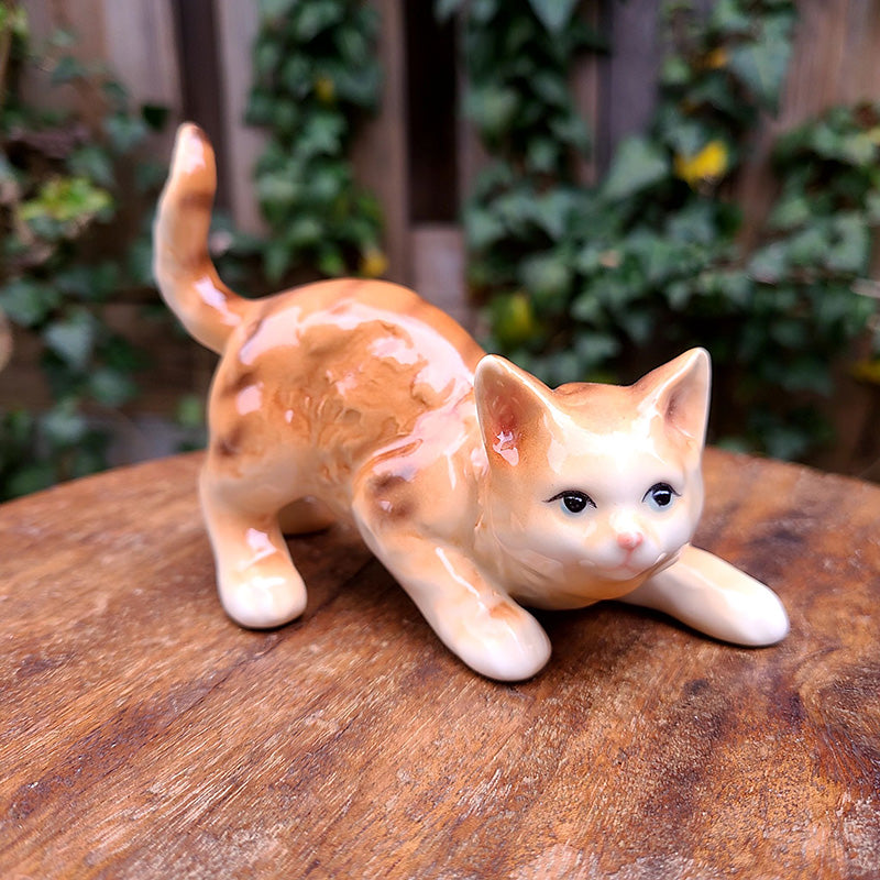 茶トラ 猫フィギュリン 陶器 置物 | アンティーク・ヴィンテージ雑貨の