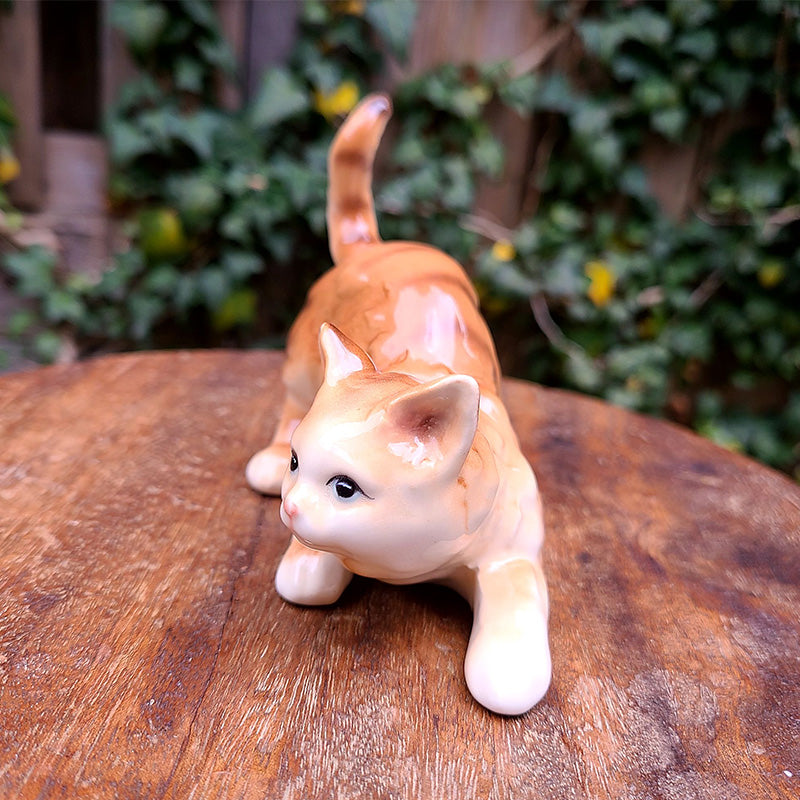 茶トラ 猫フィギュリン 陶器 置物 | アンティーク・ヴィンテージ雑貨の