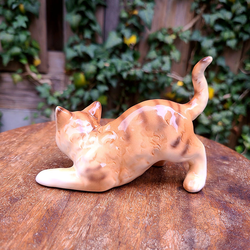 茶トラ 猫フィギュリン 陶器 置物 | アンティーク・ヴィンテージ雑貨の