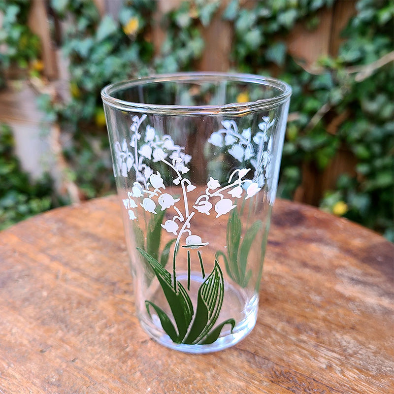 スズラン柄グラス (A) レトロガラス フランス | アンティーク