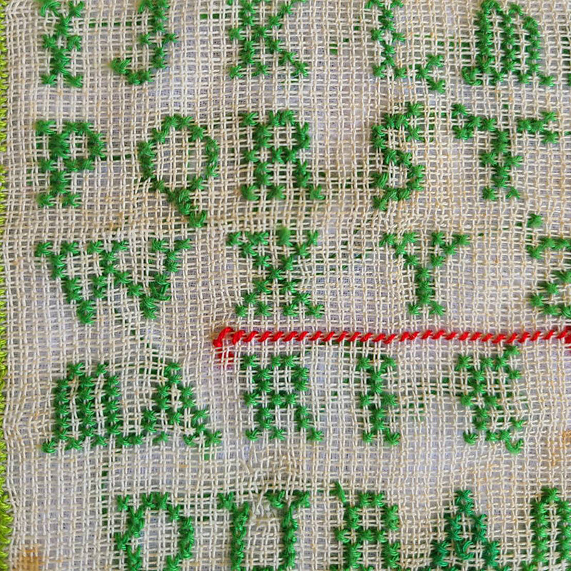 フランスアンティーク刺繍ABCDアルファベットサンプル１９世紀末